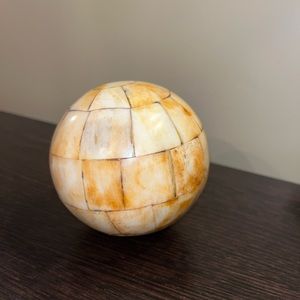 Vintage Tessellated Horn Sphere Globe Orb Ball